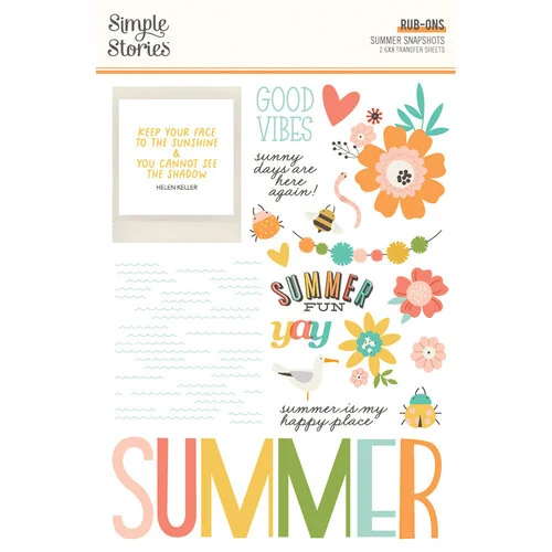 Simple Stories - Summer Snapshots Collection - Rub Ons 1 Simple Stories - Summer Snapshots Collection - Rub Ons