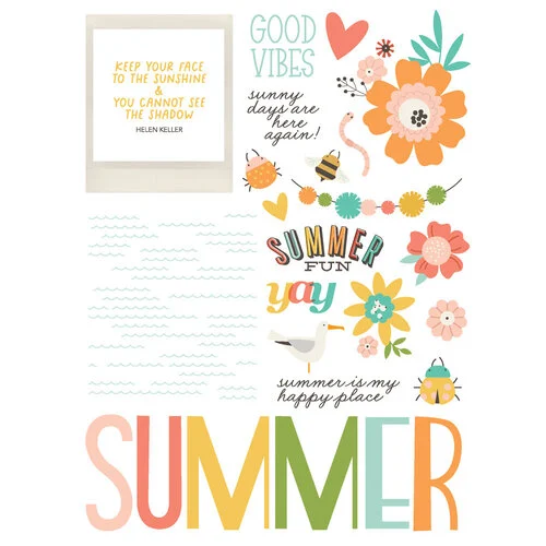 Simple Stories - Summer Snapshots Collection - Rub Ons 3 Simple Stories - Summer Snapshots Collection - Rub Ons