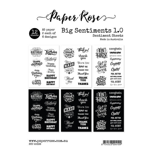 Paper Rose - A5 Collection Pack - Big Sentiments 1.0