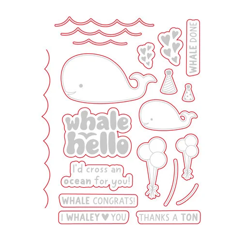 Scrapbook.com - Coordinating Die Set - Whale Hello