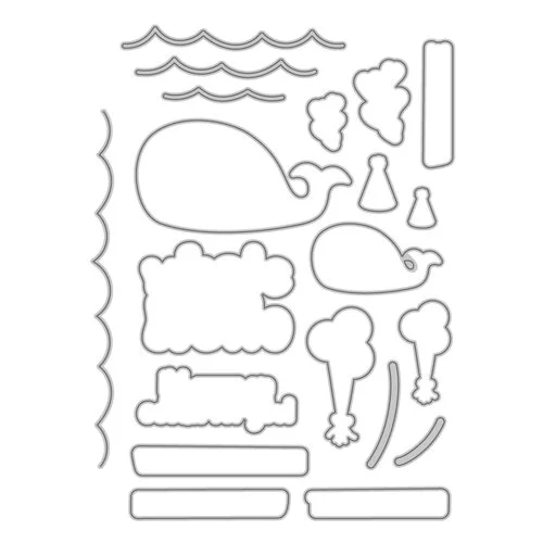 Scrapbook.com - Coordinating Die Set - Whale Hello