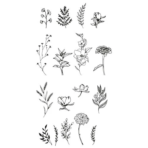Sizzix - Clear Stamps - Garden Botanicals