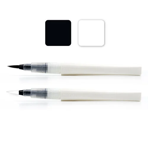 Scrapbook.com - Lustre Brush Marker Set - Black and White - 2 Pack 1 Scrapbook.com - Lustre Brush Marker Set - Black and White - 2 Pack