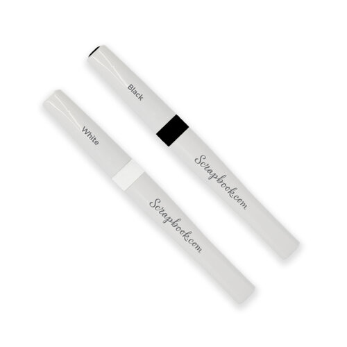 Scrapbook.com - Lustre Brush Marker Set - Black and White - 2 Pack 3 Scrapbook.com - Lustre Brush Marker Set - Black and White - 2 Pack
