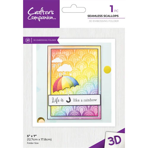 Crafter's Companion - 3D Embossing Folder - Seamless Scallops