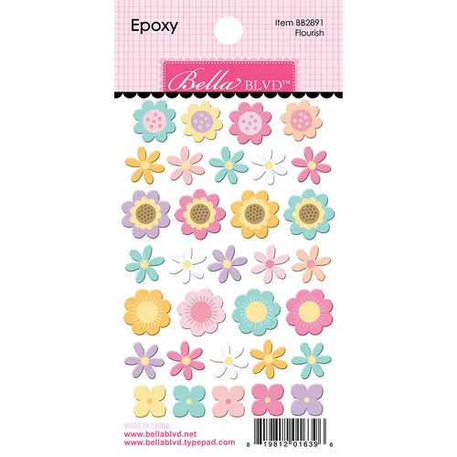 Bella Blvd - Just Because Collection - Epoxy Stickers - Flourish 1 Bella Blvd - Just Because Collection - Epoxy Stickers - Flourish