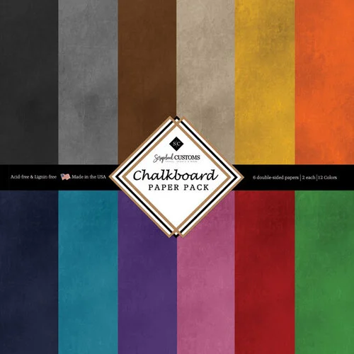 Scrapbook Customs - 12 x 12 Paper Pack - Chalkboard 1 Scrapbook Customs - 12 x 12 Paper Pack - Chalkboard