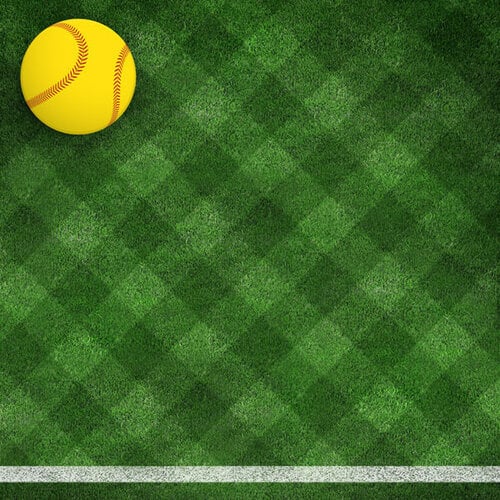 Scrapbook Customs - 12 x 12 Double Sided Paper - Softball On Field 2 Scrapbook Customs - 12 x 12 Double Sided Paper - Softball On Field