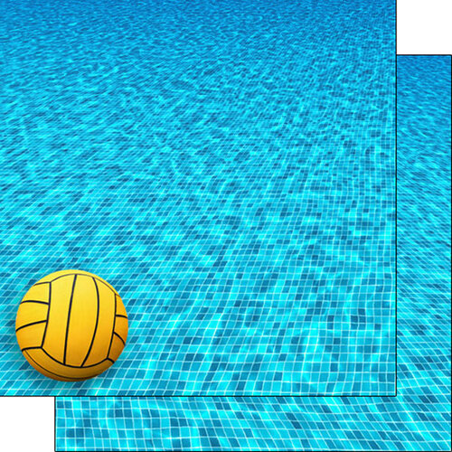 Scrapbook Customs - 12 x 12 Double Sided Paper - Water Polo In Pool 1 Scrapbook Customs - 12 x 12 Double Sided Paper - Water Polo In Pool