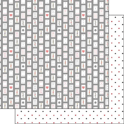 Scrapbook Customs - 12 x 12 Double Sided Paper - Playing Card Suits