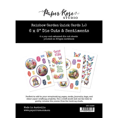 Paper Rose - Rainbow Garden Collection - Die Cuts - Sentiments 1 Paper Rose - Rainbow Garden Collection - Die Cuts - Sentiments