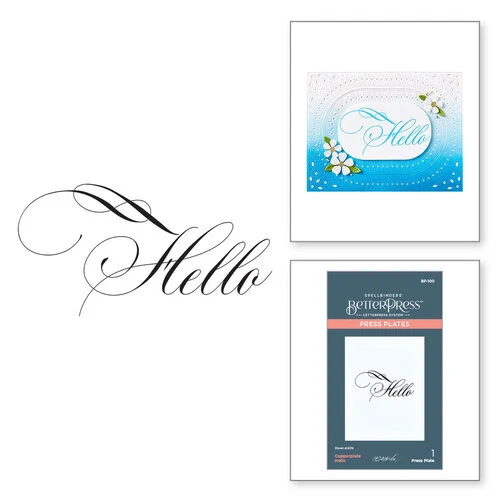 Spellbinders - BetterPress Collection - Press Plates - Copperplate Everyday Sentiments - Hello 1 Spellbinders - BetterPress Collection - Press Plates - Copperplate Everyday Sentiments - Hello