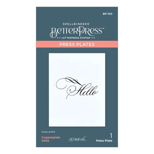 Spellbinders - BetterPress Collection - Press Plates - Copperplate Everyday Sentiments - Hello 3 Spellbinders - BetterPress Collection - Press Plates - Copperplate Everyday Sentiments - Hello