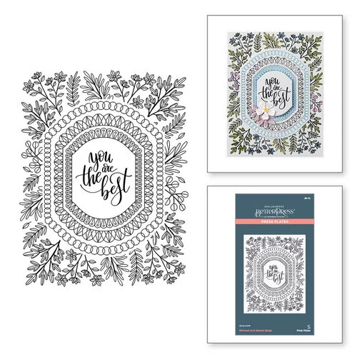 Spellbinders - BetterPress Collection - Press Plates - Mirrored Arch - Nested Sprigs 1 Spellbinders - BetterPress Collection - Press Plates - Mirrored Arch - Nested Sprigs