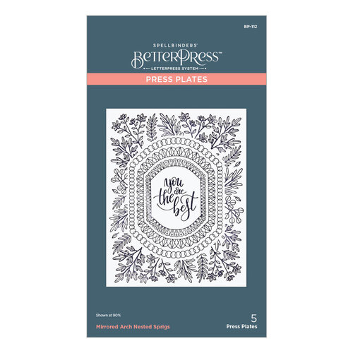 Spellbinders - BetterPress Collection - Press Plates - Mirrored Arch - Nested Sprigs 3 Spellbinders - BetterPress Collection - Press Plates - Mirrored Arch - Nested Sprigs