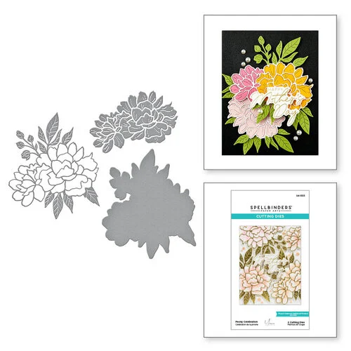 Spellbinders - Etched Dies - Let's Celebrate - Peony Celebration