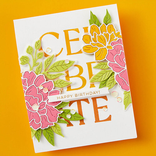 Spellbinders - Etched Dies - Let's Celebrate - Peony Celebration
