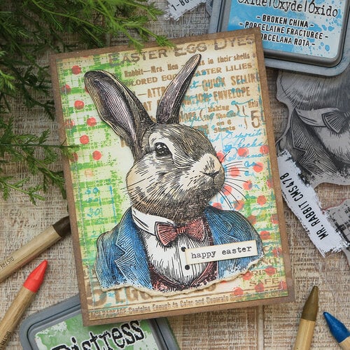 Stampers Anonymous - Tim Holtz - Cling Mounted Rubber Stamp Set - Mr. Rabbit 2 Stampers Anonymous - Tim Holtz - Cling Mounted Rubber Stamp Set - Mr. Rabbit