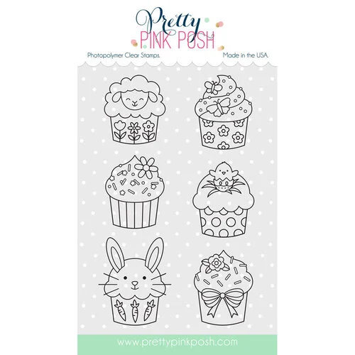 Pretty Pink Posh - Clear Photopolymer Stamps - Easter Cupcakes