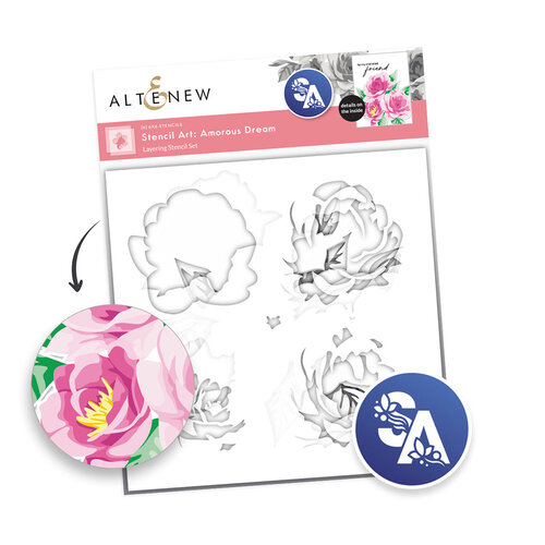 Altenew - Layering Stencils - 6 in 1 Set - Amorous Dream