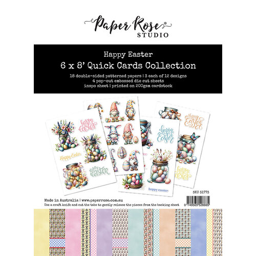 Paper Rose - Easter Time Collection - 6 x 8 Quick Cards - Happy Easter