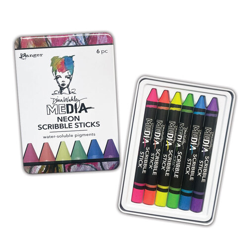 Ranger Ink - Dina Wakley Media - Scribble Sticks - Neon - 6 Pack