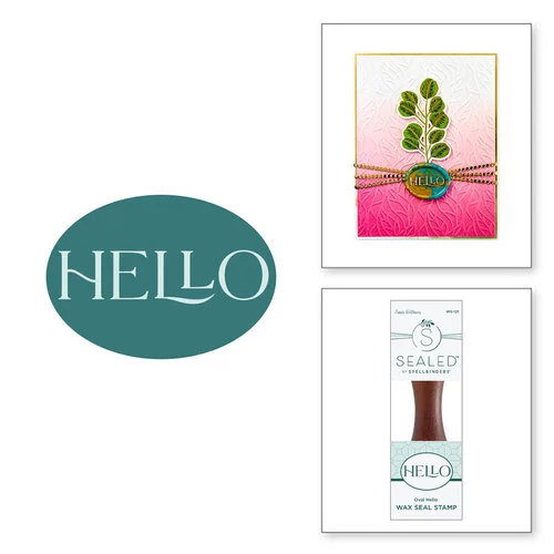 Spellbinders - Propagation Garden Collection - Wax Seal Stamp - Oval Hello 1 Spellbinders - Propagation Garden Collection - Wax Seal Stamp - Oval Hello