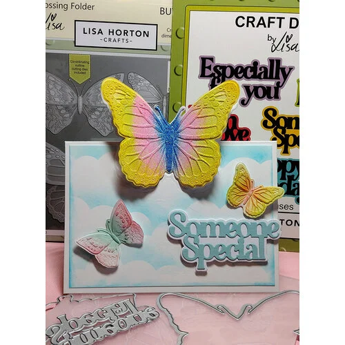 Lisa Horton Crafts - 3D Embossing Folder - Butterflies 2 Lisa Horton Crafts - 3D Embossing Folder - Butterflies