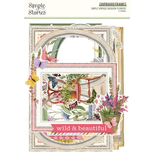 Simple Stories - Simple Vintage Meadow Flowers Collection - Chipboard Frames 1 Simple Stories - Simple Vintage Meadow Flowers Collection - Chipboard Frames