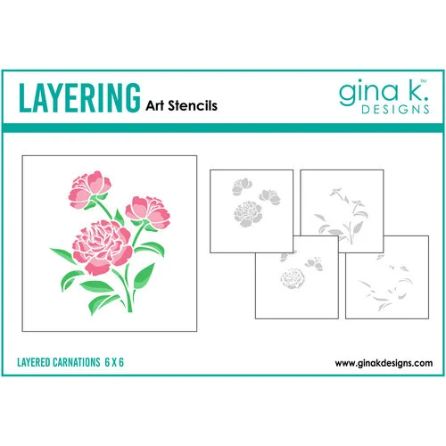 Gina K Designs - Layering Stencils - Carnations