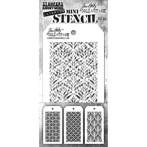 Stampers Anonymous - Tim Holtz - Layering Stencils - Mini Set 60 1 Stampers Anonymous - Tim Holtz - Layering Stencils - Mini Set 60