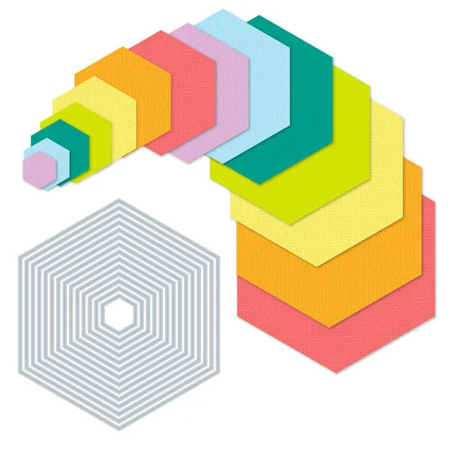 Scrapbook.com - Decorative Die Set - Nested Hexagons 1 Scrapbook.com - Decorative Die Set - Nested Hexagons