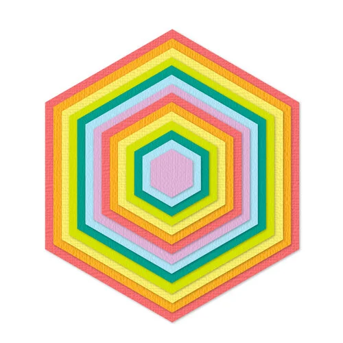 Scrapbook.com - Decorative Die Set - Nested Hexagons 2 Scrapbook.com - Decorative Die Set - Nested Hexagons