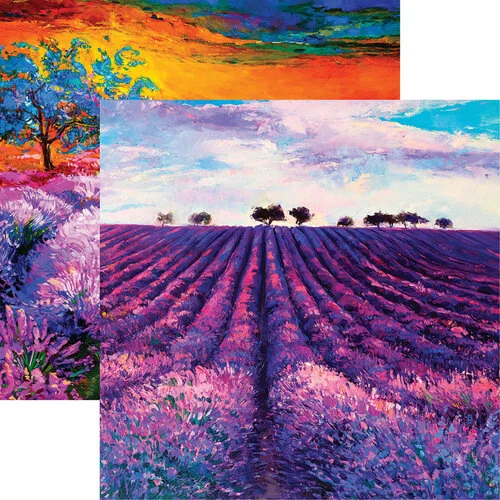 Reminisce - Nature's Reflections Collection - 12 x 12 Double Sided Paper - Purple Fields 1 Reminisce - Nature's Reflections Collection - 12 x 12 Double Sided Paper - Purple Fields