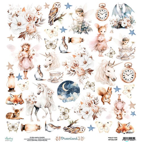 Mintay Papers - Dreamland Collection - 12 x 12 Double Sided Paper - Elements