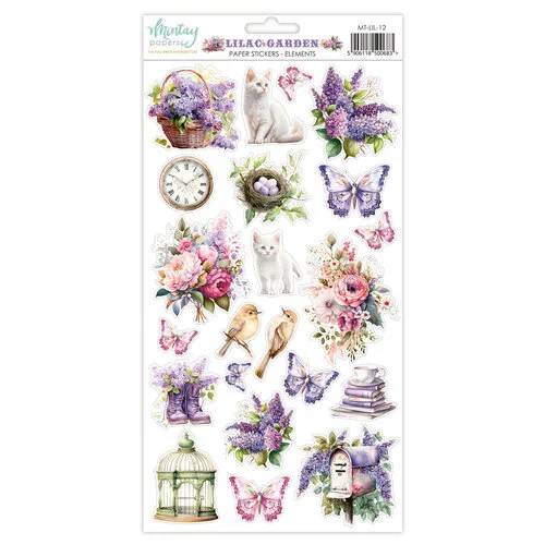 Mintay Papers - Lilac Garden Collection - 6 x 12 Stickers - Elements 1 Mintay Papers - Lilac Garden Collection - 6 x 12 Stickers - Elements