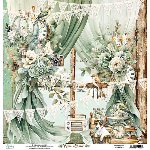 Mintay Papers - Rustic Charms Collection - 12 x 12 Double Sided Paper - 03 2 Mintay Papers - Rustic Charms Collection - 12 x 12 Double Sided Paper - 03