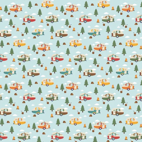 Echo Park - Into The Wild Collection - 12 x 12 Double Sided Paper - Happy Camper 2 Echo Park - Into The Wild Collection - 12 x 12 Double Sided Paper - Happy Camper