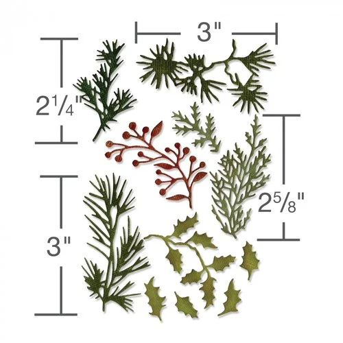 Sizzix - Tim Holtz - Thinlits Dies - Vault Holiday Greens Mini 2 Sizzix - Tim Holtz - Thinlits Dies - Vault Holiday Greens Mini