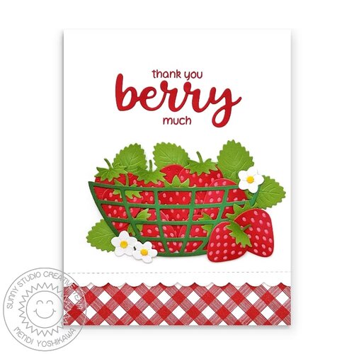 Sunny Studio Stamps - Sunny Snippets - Craft Dies - Strawberry Patch 4 Sunny Studio Stamps - Sunny Snippets - Craft Dies - Strawberry Patch