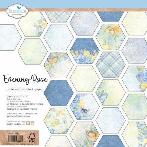 Elizabeth Craft Designs - Evening Rose Collection - 12 x 12 Paper Pack - Evening Rose