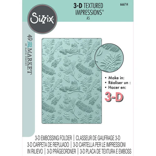Sizzix - 49 and Market Collection - 3D Textured Impressions - Embossing Folders - Pines