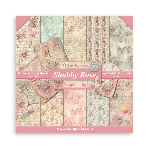 Stamperia - Shabby Rose Collection - 12 x 12 Paper Pad 1 Stamperia - Shabby Rose Collection - 12 x 12 Paper Pad