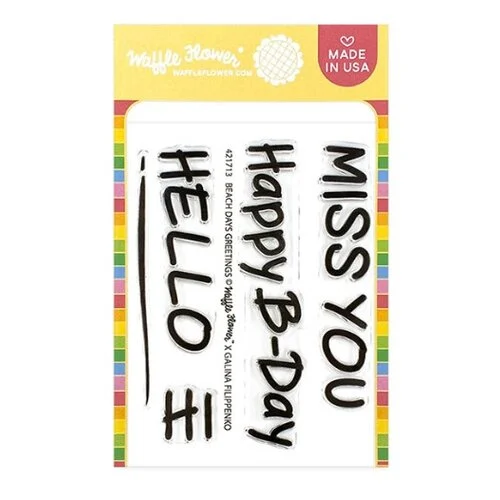Waffle Flower Crafts - Beach Days Collection - Clear Photopolymer Stamps - Beach Days Greetings