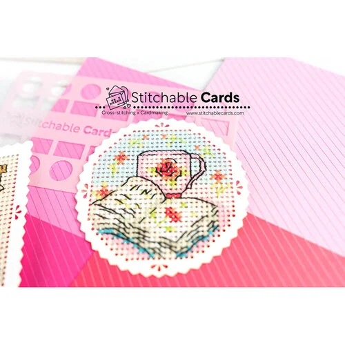Waffle Flower Crafts - Stitchable Cards - Cross-Stitch Pattern - Bookworm 2 Waffle Flower Crafts - Stitchable Cards - Cross-Stitch Pattern - Bookworm