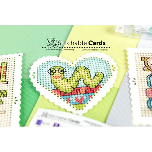 Waffle Flower Crafts - Stitchable Cards - Cross-Stitch Pattern - Bookworm 3 Waffle Flower Crafts - Stitchable Cards - Cross-Stitch Pattern - Bookworm