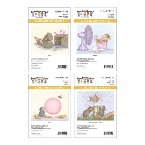 Spellbinders - House-Mouse Designs - Cling Mounted Rubber Stamps - Summer Fun Collector Bundle