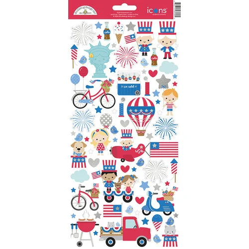 Doodlebug Design - Hometown USA Collection - Stickers - Icons