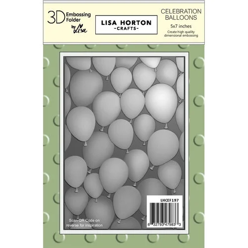 Lisa Horton Crafts - 3D Embossing Folder - Celebration Balloons