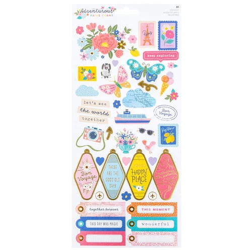 Paige Evans - Adventurous Collection - 6 x 12 Cardstock Stickers